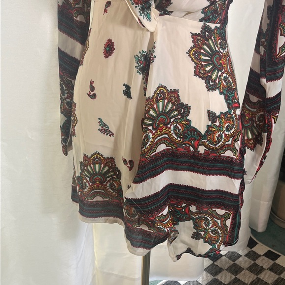 PrettyLittleThing Multicolor Floral Wrap Mini Dress - Picture 8 of 8